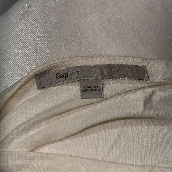 off white black & silver sequin striped Gap long sleeve shirt size small - Picture 3 of 3